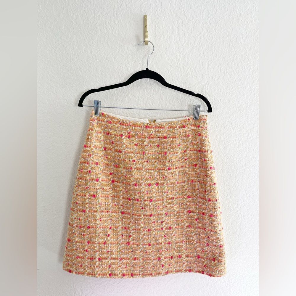 Kate Spade New York A line Pink and cream tweed skirt. 4 - Picture 3 of 8